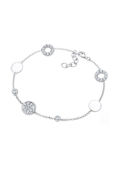 ELLI Armband Kreis Plättchen Kristalle 925 Silber