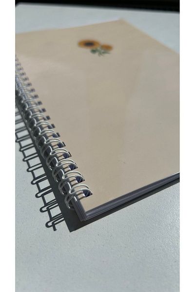 Handeto Kraft Sunflower Themed A5 Spiral Notebook - 90Gr Unlined Notebook