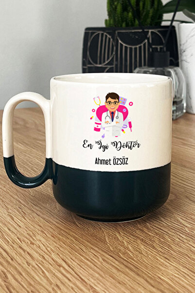 Hedizu Kişiye Özel En İyi Doktor Pro Kupa Bardak Siyah Tıp Bayramı Hediyesi