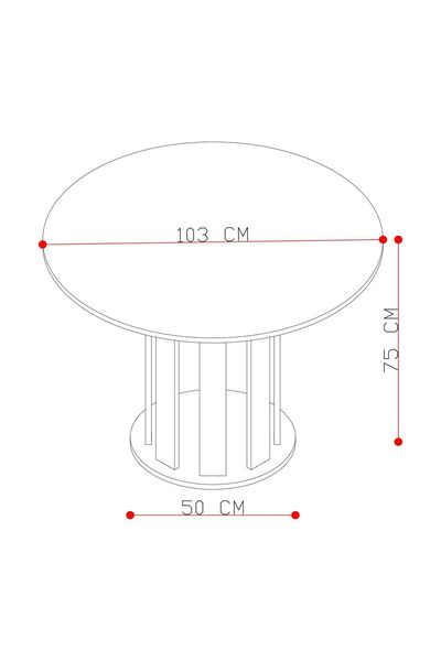 Ankara Orman Ürünleri Kompakt Ve Şık Nortic Yuvarlak Masa - Modern Dekorasyon Için Ideal (%100 MDF)