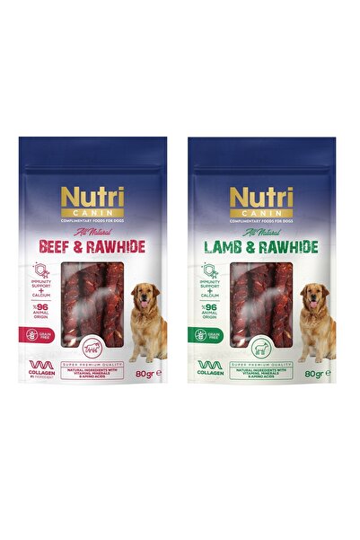 Nutri Canin Rawhide Kemik 2 Çeşit Karma Köpek Ödülü 80 Gr. X 2 Adet