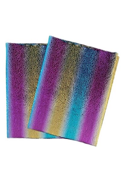 Kikajoy مفرش طاولة معدني منقوش بألوان قوس قزح 120×180 سم