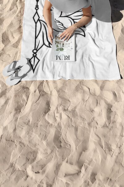 Walltage Men's Lion Patterned Towel - Beach, 75cm x 150cm