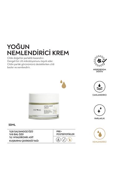 Anyong 50 ml Cream - Snail Extract, Intensive Moisturizing and Nourishing (20% Snail Extract & Hyaluronic Acid)