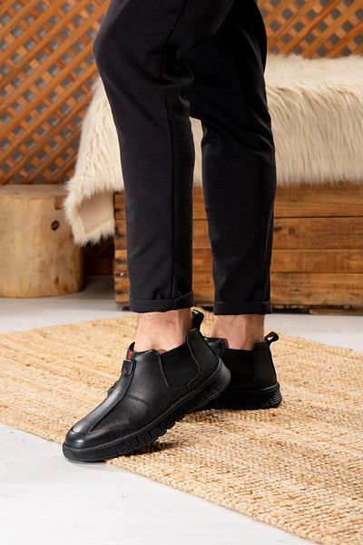 JAMES FRANCO Genuine Leather Men's Black Casual Shoes - Elegance and Comfort with Innovative Style