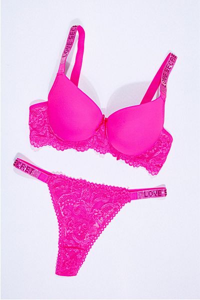 Tılsım Lingerie Set de sutien cu micro-umplutură Neon Fuchsia Love Secret Stone 251