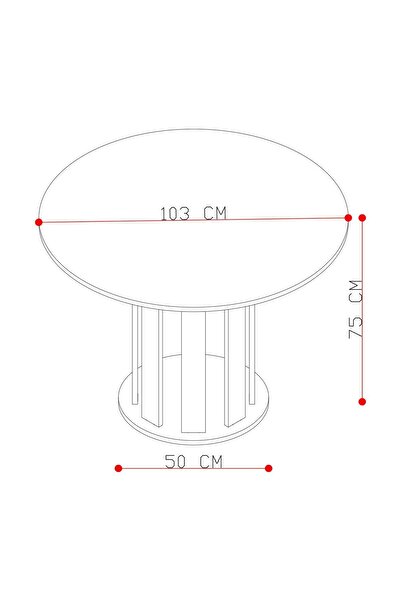 Ankara Orman Ürünleri Nortic Yuvarlak Masa - %100 Mdf