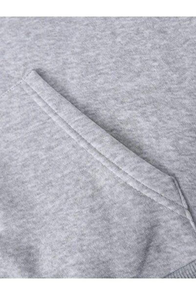 DEEPSENCE Γκρι ανδρικό χειμωνιάτικο μπουφάν φούτερ - με κουκούλα και φερμουάρ