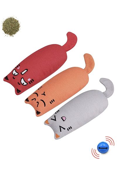 Petish 3-Piece Rattle Cat Grassy Cat Toy