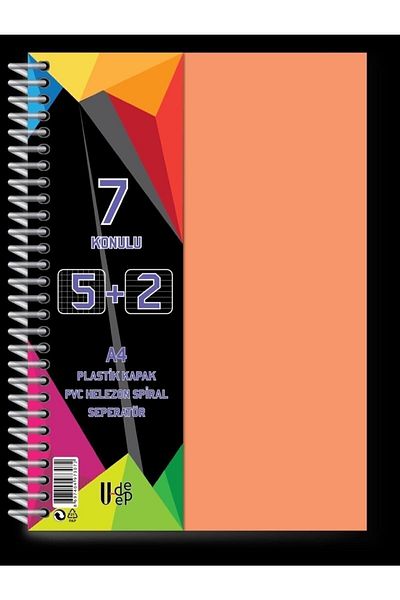Umut U-deep A4 Large Size 175 Leaf Bookmark Spiral Plastic Cover 5 Checkers + 2 Ruled Notebook