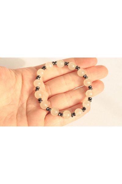 CessNova Certified Natural Stone Bracelet Glow in the Dark Stone - Hematite