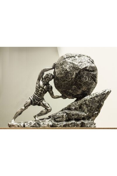 Antioch Art&Design Zeus Cezalısı Kayayı Taşıyan Kral Sisyphus Biblo Tasarım Heykel Ev Dekor
