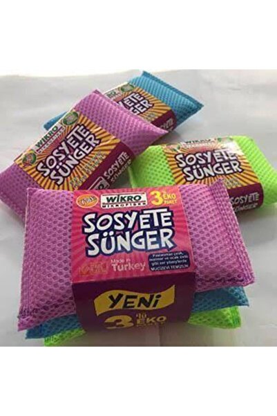 GÖKHAN DAYAN Lİ-ONTEKS إسفنجة غسالة الأطباق المكونة من 3 قطع من As Doku Wikro