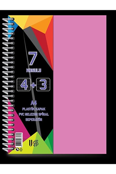 Umut U-deep A4 Büyük Boy 175 Yaprak Ayraçlı Spiralli Plastik Kapaklı 4 Kareli...