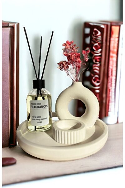 aymumi home Minimal Halka 100 ml Fresh Soft Oda Koku ve Tealight Mumluk Seti