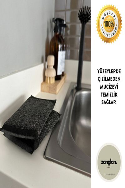 ZAN GLAN (2 Pieces) Magic Inox Stainless Wire Dishwasher Sponge Miss Clean