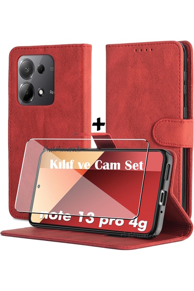 m.tk moveteck Xiaomi Redmi Note 13 Pro 4g Kılıf 360 Cüzdanlı Deri Kartvizitli...