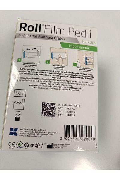Roll Transparent wound cover with film pad 5x7.2 cm (50 pieces)