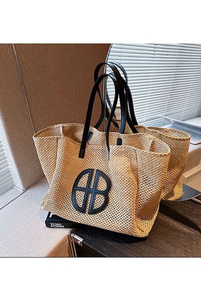 hasır bohem Γυναικεία Luxury Straw Bag Beach - Bohemian Jute