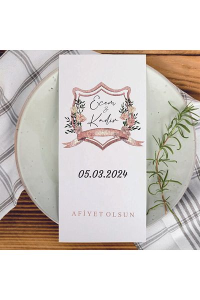 Gizem Graphic Pack of 50 Printed Promise, Engagement and Wedding Napkins