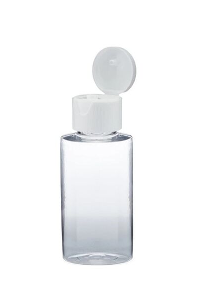 PETKAP 10 Adet - 50ml Boş Yuvarlak Şeffaf Pet Şişe, Açmalı Kapaklı Plastik Şişe