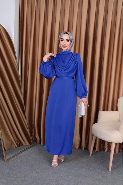 modadeywearst Σατέν Hijab Βραδινό Φόρεμα - Dagaje Cut