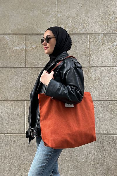 feinas Brick Color Gabardine Cloth Bag - 100% Cotton (magnet Fence)