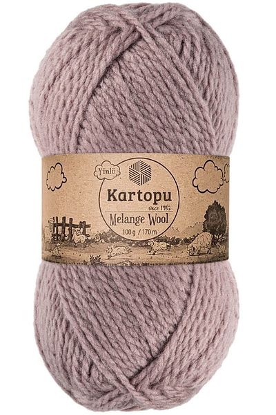 Kartopu Χειροποίητο νήμα πλεξίματος από μαλλί μελανζέ K713