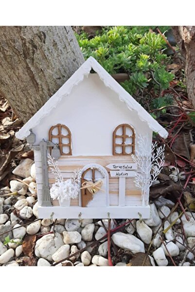 PSAcraft Psacraft Kar Çatılı Anahtarlık Askısı Ahşap 23 X 25 Mdf Duvar Süsü