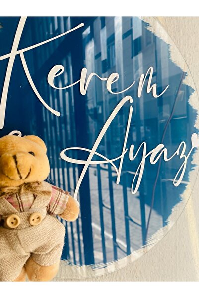 Zen Ahşap Tasarım pileksi bebek odası kapı süsü / isme özel bebek odası kapı süsü