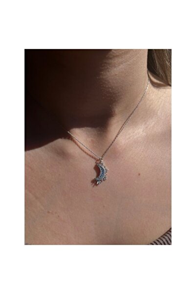 AS.CO DESIGN 925 Gümüş Bff Ay Kolye