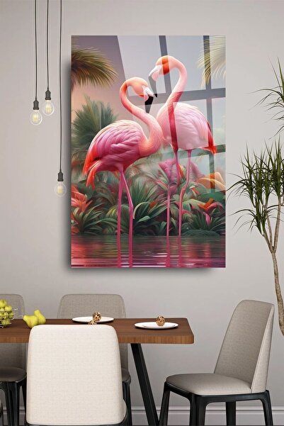 TAULART Dear Flamengolar Pictură pe sticlă indestructibilă, cadou pentru casă...