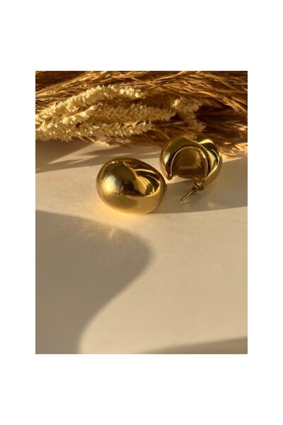 AS.CO DESIGN Çelik Yarım Bombe Halka Küpe