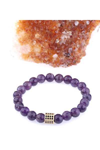 OSMANLI DOĞAL TAŞ Certified Natural Stone Bracelet - Amethyst