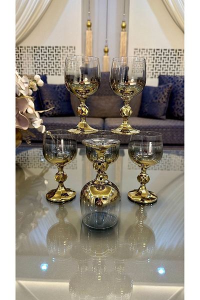 Bohemia Crystalıte Gold Coffee Side Water Glass 150 Cc
