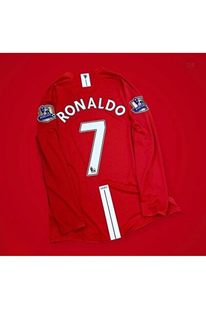 After Party Ronaldo Uzun Kol / 2008 Forması Ronaldo Kırmızı Uzun Kol Yetişkin...
