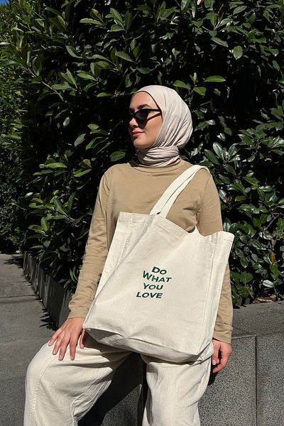 feinas حقيبة قماش Love - جيب داخلي - 320 جرام - 100% قطن