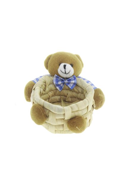 mutlu adım Синя плетена кошница - във формата на мече, 9x11 см