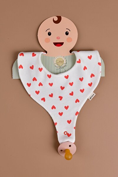e&f Store Kız Bebek 3'lü Sıvı Geçirmez Emzik Tutucu Mama Önlüğü