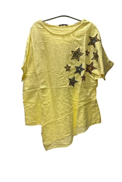 PHUTİ COLLECTION PULLU KISA KOL ASİMETRİK BLUZ