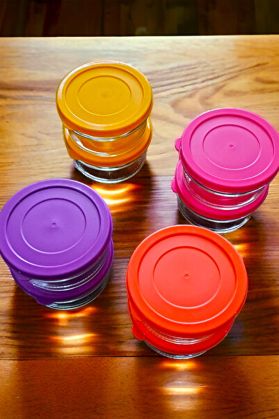 SWENCRAFT 400 Cc ColoRed Glass Bowl - 8-piece BReakfast, Jam and Snack Bowl Storage Set