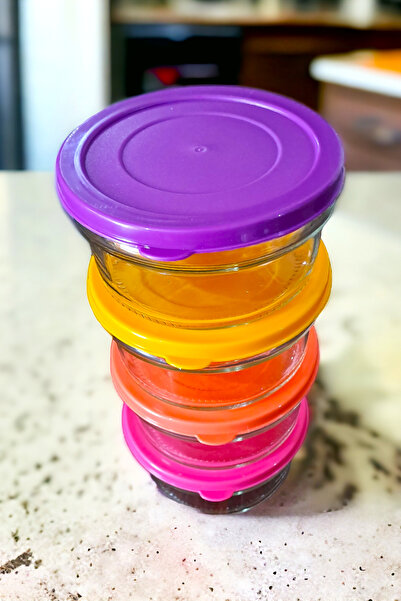 Mrsstore Swencraft 4-Piece Breakfast Colorful Glass Bowl - Storage Bowl 400 Cc