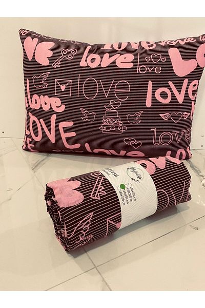 uykulife home collection Uykulife Love - Double Patterned and Elastic Sheet Set