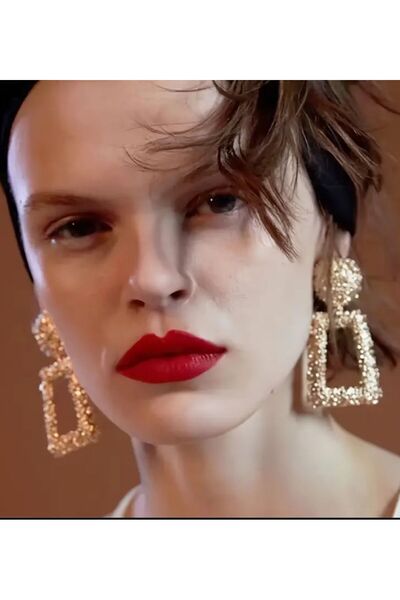 1PARÇAMAVİ Non-perforated Women's Earrings with Clip and Pinch