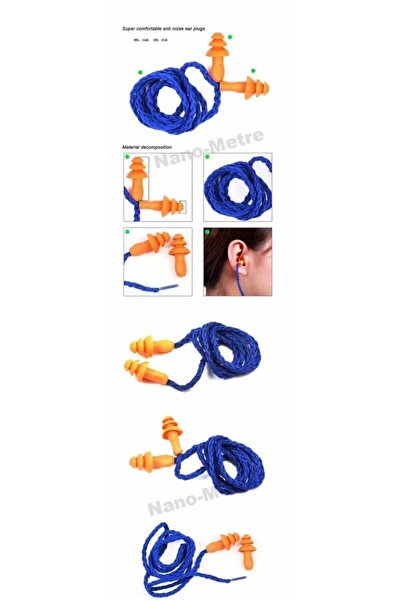 Genel Markalar 70cm Boyun Ipli Su Geçirmez Kulak Tıpası Silikon Sünger Tıpa Ses Gürültü Yüzme Uyku Için Tıkaç