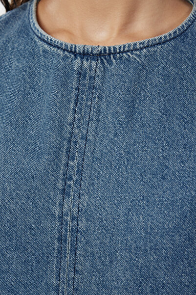 Trendyol Collection Oversize kék farmer mini ruha - TWOAW25EL00338