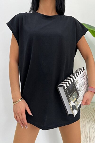 JAKARLI Beybun Boutique Unisex Oversize βαμβακερό μπλουζάκι - Crew Neck, Zero Sleeve