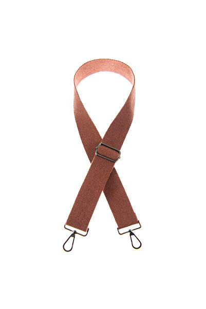 miawiki حزام كتف طويل بطول 182 سم بلون الطوب - إكسسوار معدني أسود، حزام حقيبة...