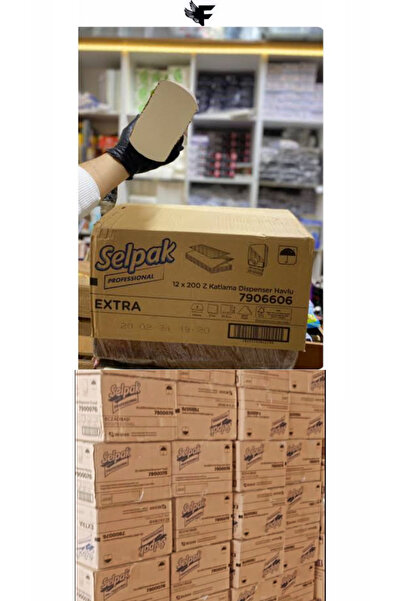 Selpak Professional Extra Z Katlama Dispenser Havlu 200'lü 24 Paket 21.5 X 24 Cm 2 Koli