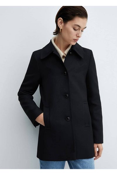 MANGO Woman Geknöpfter Mantel mit Hemdkragen